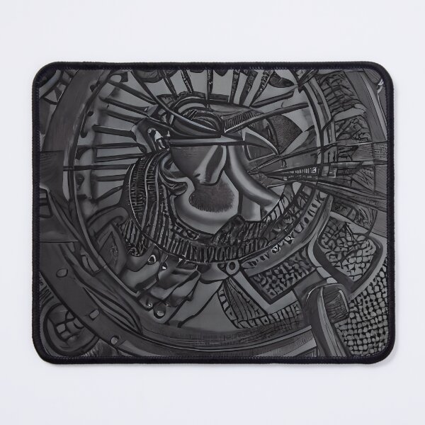 Item preview, Dark Masked Face Ring Seal Wire Crown Biomechanical Surreal Abstract Art designed and sold by YugenWorkshop.