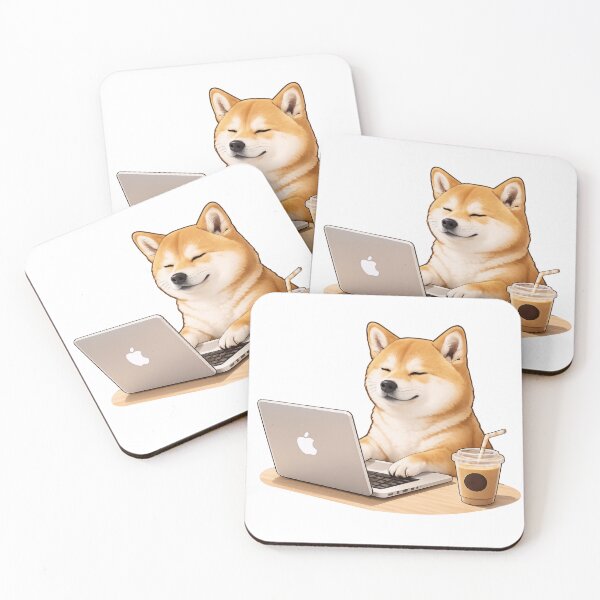 Item preview, Shiba Inu Working On Laptop designed and sold by HoloHugDesigns.