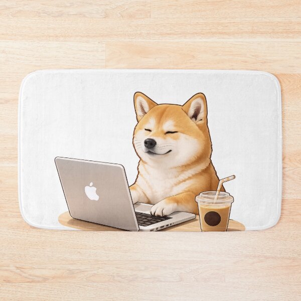 Item preview, Shiba Inu Working On Laptop designed and sold by HoloHugDesigns.