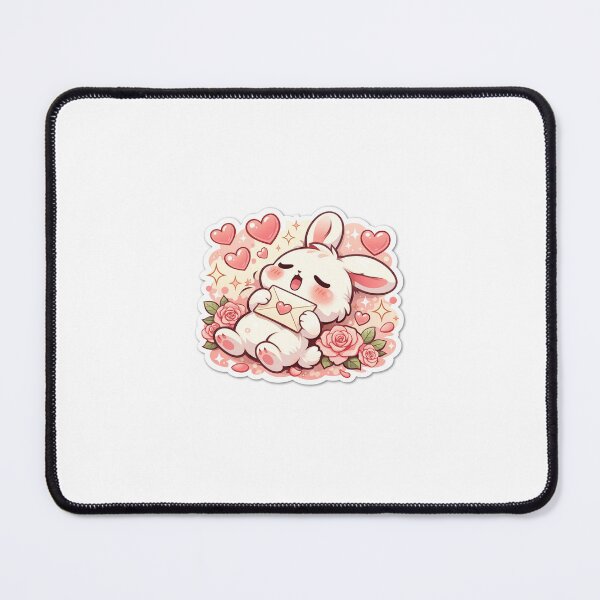 Item preview, Romance Reader Bunny Sticker Kawaii Book Lover Aesthetic for Romance Fans & BookTok Readers designed and sold by CutePrintCorner.