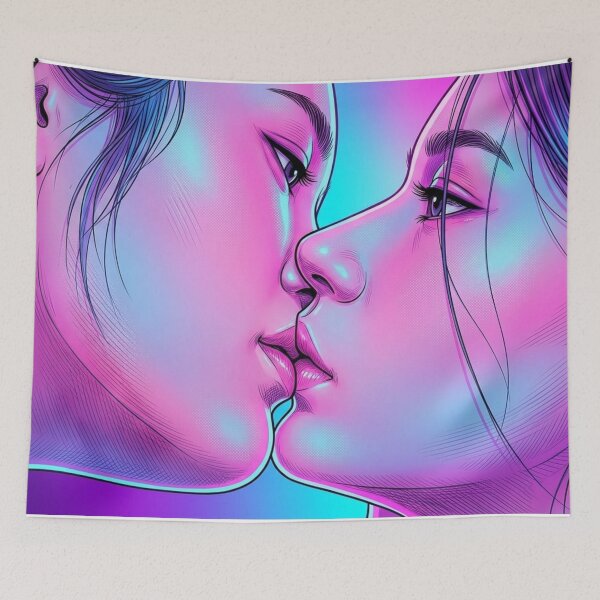 Item preview, Dreamy Kiss Lom & Blew FreenBecky GL Series Lgbtq+ WLW Decor Poster Print Art Comic Saying  designed and sold by Mind Space.