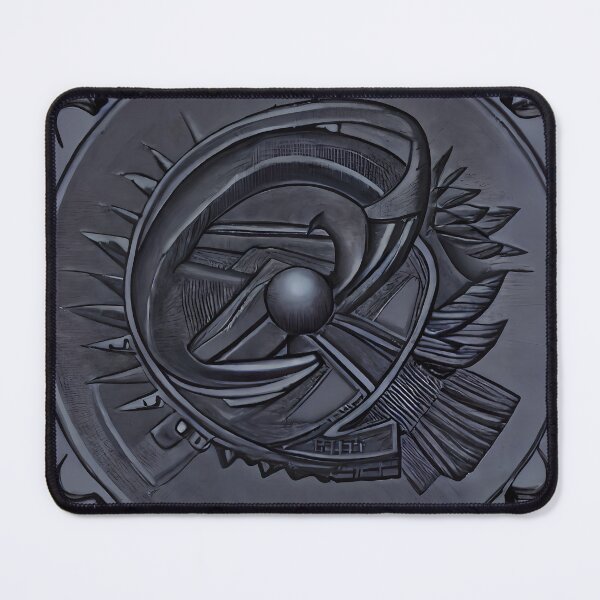 Item preview, Dark Spiral Orb Feather Wing Thorn Circle Biomechanical Surreal Abstract Art designed and sold by YugenWorkshop.
