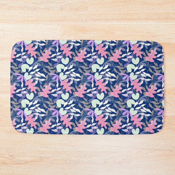 Item preview, Tropical Leaves Seamless Pattern – Navy Blue Pastel Botanical Design, Modern Jungle Foliage, Abstract Leaf Print designed and sold by 555Design.
