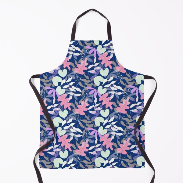 Item preview, Tropical Leaves Seamless Pattern – Navy Blue Pastel Botanical Design, Modern Jungle Foliage, Abstract Leaf Print designed and sold by 555Design.