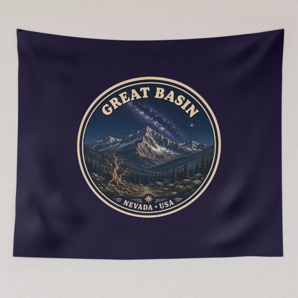 Item preview, Great Basin National Park Night Sky Badge | Wheeler Peak, Bristlecone Pine Bigfoot designed and sold by Swanny's Custom T-shirt and Gift Designs.