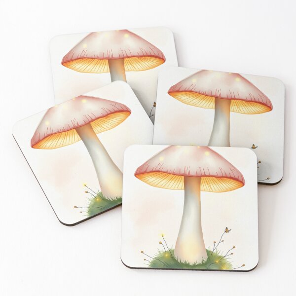 Item preview, Glowing Watercolor Mushroom Cottagecore Wall Art designed and sold by Vida e Arte.