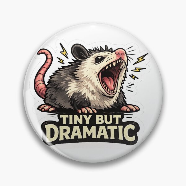 Item preview, Tiny But Dramatic Possum Sticker | Funny Meme Opossum Sticker designed and sold by HaveAGoodDay365.