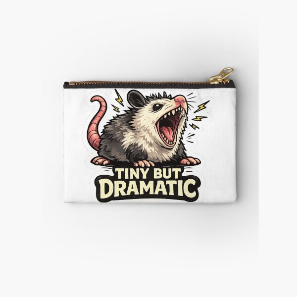 Item preview, Tiny But Dramatic Possum Sticker | Funny Meme Opossum Sticker designed and sold by HaveAGoodDay365.