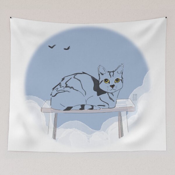 Item preview, Cat sitting on bench designed and sold by iblushay.