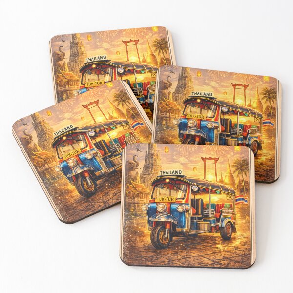 Item preview, Vintage Bangkok Thailand Tuk Tuk Travel Poster designed and sold by Arbacus.