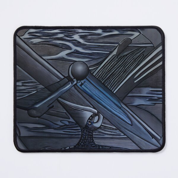 Item preview, Dark Crossed Swords Orb Water Ripple Scale Base Blue Surreal Abstract Art designed and sold by YugenWorkshop.