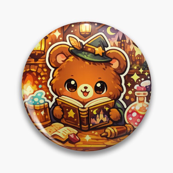 Item preview, Fantasy Tavern Bear Sticker Kawaii Book Lover Aesthetic for Fantasy Readers & BookTok Fans designed and sold by CutePrintCorner.