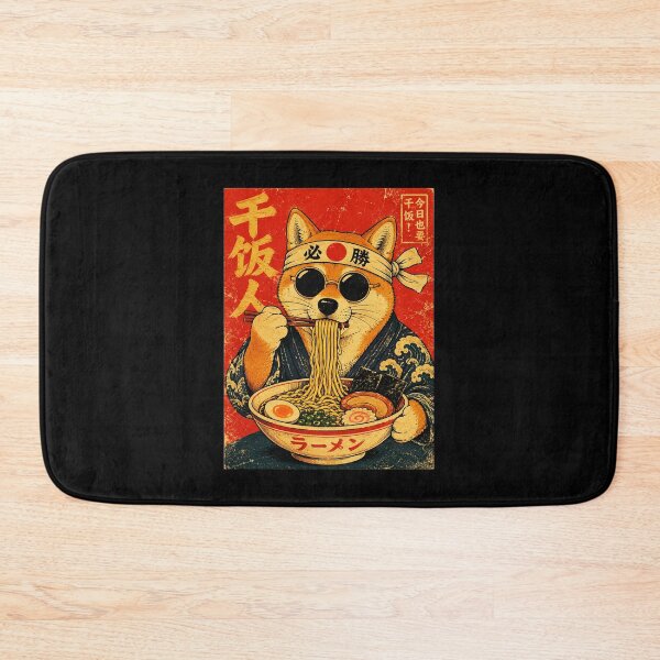 Item preview, Retro Ramen Shiba Inu in Vintage Japanese Street Poster designed and sold by ferminhays.