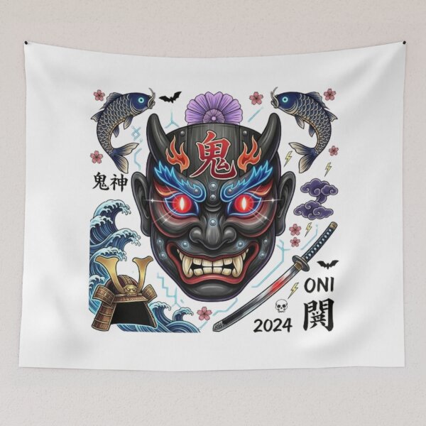 Item preview, Samurai Demon Mask designed and sold by PixelStyle Studio.