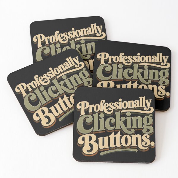 Item preview, Professionally Clicking Buttons. | Funny Office Humor Retro Quote designed and sold by Irene Catchmind.