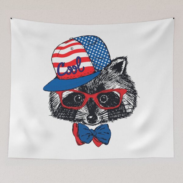 Item preview, Cool Raccoon 4th of July 2026 USA Patriotic Raccoon American Flag Independence Day Graphic designed and sold by artworkathome.