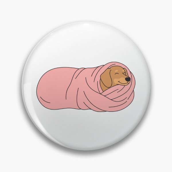 Item preview, Cute Dachshund Burrito Cozy Doxie in Pink Blanket designed and sold by Paws And Pause.