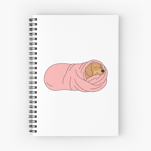 Item preview, Cute Dachshund Burrito Cozy Doxie in Pink Blanket designed and sold by Paws And Pause.