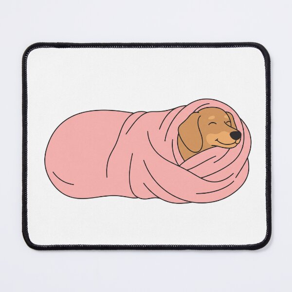 Item preview, Cute Dachshund Burrito Cozy Doxie in Pink Blanket designed and sold by Paws And Pause.