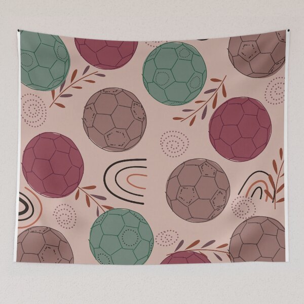 Item preview, Boho Soccer Ball Pattern - Earthy Tones Football Print designed and sold by  Boho Vibes Studio.