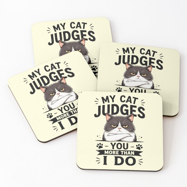 Item preview, Funny Cat Owner Humor T-Shirt – “My Cat Judges You More Than I Do” Grumpy Cat Meme Design for Cat Lovers Gift designed and sold by Mahe Jabeen.