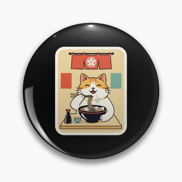 Item preview, Happy Kawaii Cat Enjoying Steaming Ramen in a Cozy Japanese Noodle Shop designed and sold by JordynLadukeg65.