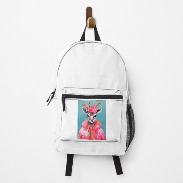 Item preview, Watercolor Deer In Pink Coat Funky Animal Fashion Art Print designed and sold by Nikolausgage.