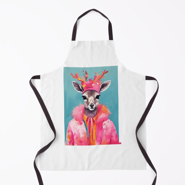 Item preview, Watercolor Deer In Pink Coat Funky Animal Fashion Art Print designed and sold by Nikolausgage.