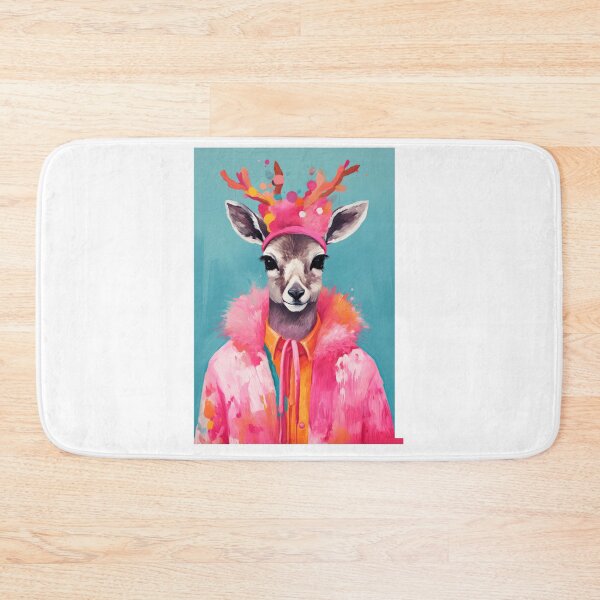 Item preview, Watercolor Deer In Pink Coat Funky Animal Fashion Art Print designed and sold by Nikolausgage.