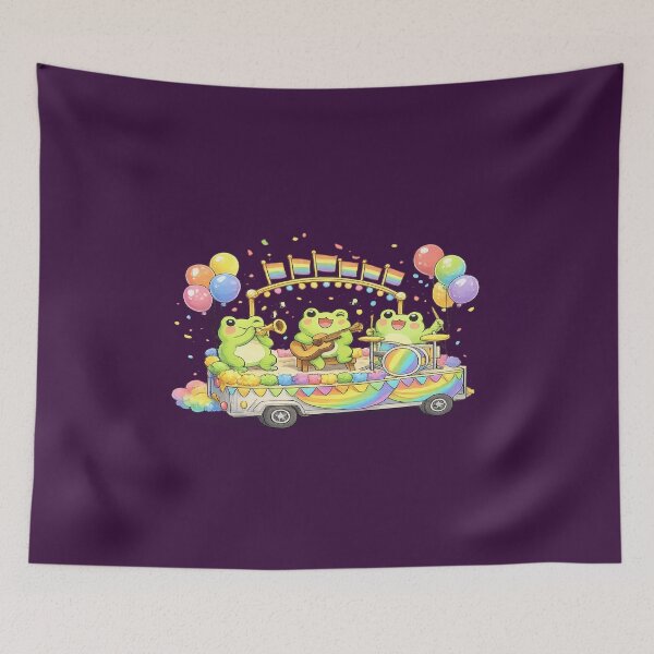 Item preview, Cute Frog Pride Parade Sticker | Kawaii LGBTQ Rainbow Festival Frog Gift designed and sold by ArtByTripti.