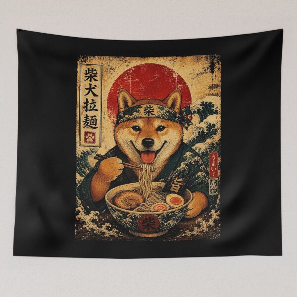 Item preview, Shiba Inu Ramen Lover Vintage Japanese Style Dog designed and sold by ferminhays.