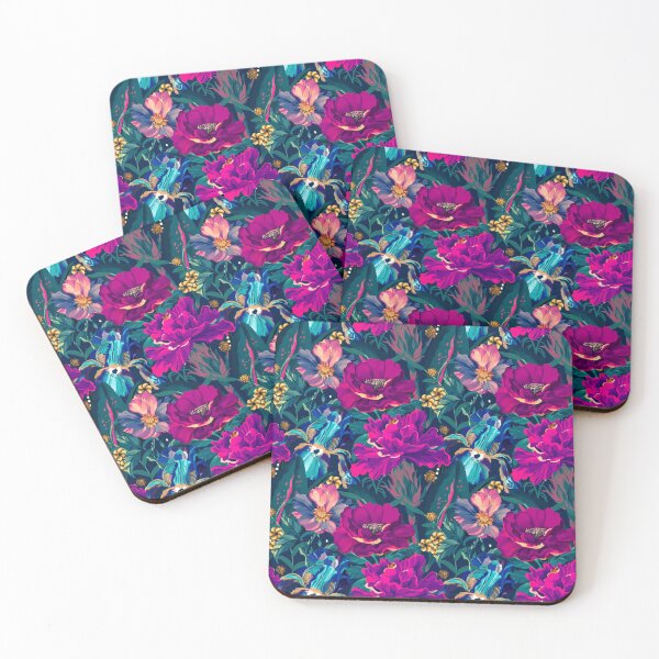 Item preview, Tropical Vibrant Florals and Irises watercolor designed and sold by SILVERAPPLE.