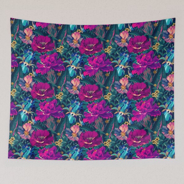 Item preview, Tropical Vibrant Florals and Irises watercolor designed and sold by SILVERAPPLE.