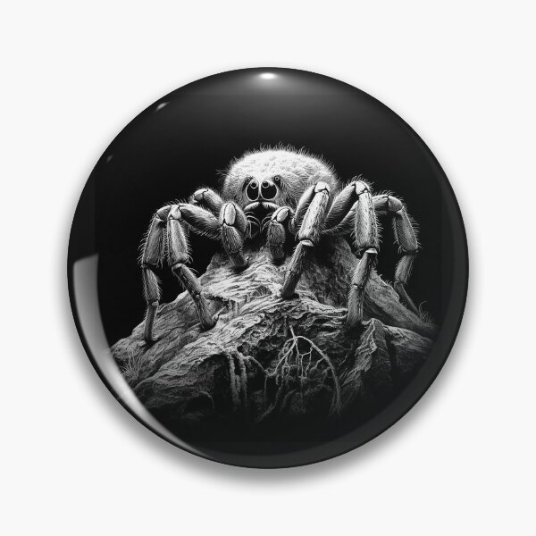 Item preview, Black and White Tarantula Spider on Rock Art designed and sold by inkoutninja.
