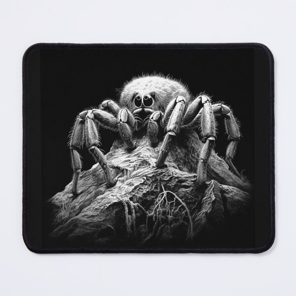 Item preview, Black and White Tarantula Spider on Rock Art designed and sold by inkoutninja.