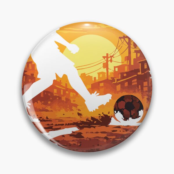 Item preview, Street Football Dream — Boy Silhouette Sunset Favela Soccer Cinematic Wall Art Poster designed and sold by InkSpireSport.