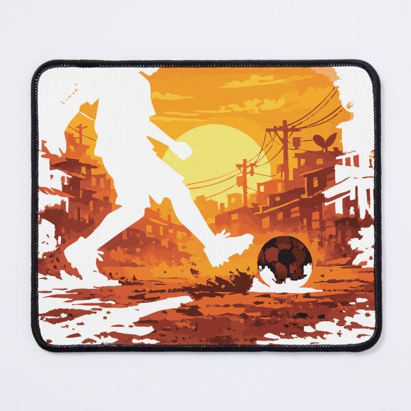 Item preview, Street Football Dream — Boy Silhouette Sunset Favela Soccer Cinematic Wall Art Poster designed and sold by InkSpireSport.