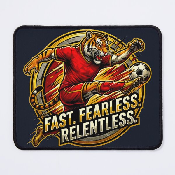Item preview, Fast Fearless Relentless Tiger Football Mascot World Cup Soccer designed and sold by MT-Hub | Cute Aesthetic Art, Stickers & Phone Cases.
