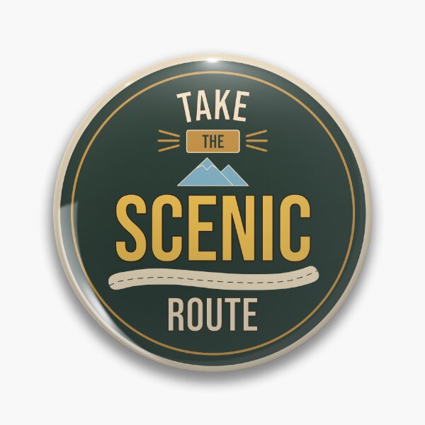 Item preview, Take The Scenic Route Vintage Travel Badge designed and sold by ArtsyExplorer.