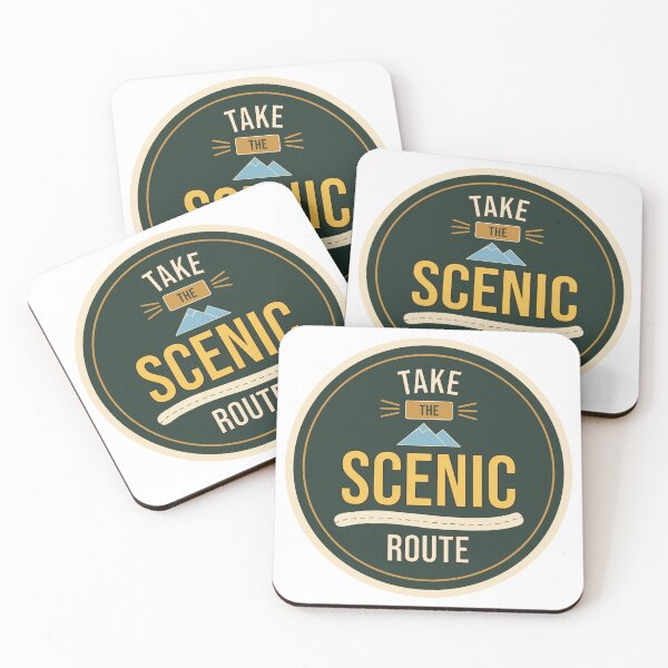 Item preview, Take The Scenic Route Vintage Travel Badge designed and sold by ArtsyExplorer.