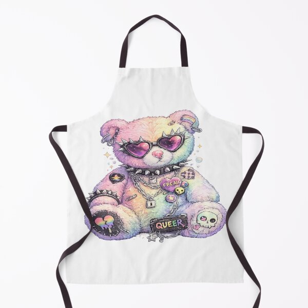 Item preview, Queer Punk Teddy Bear Pride Sticker | Goth Alternative LGBTQ Rainbow Bear Gift designed and sold by ArtByTripti.