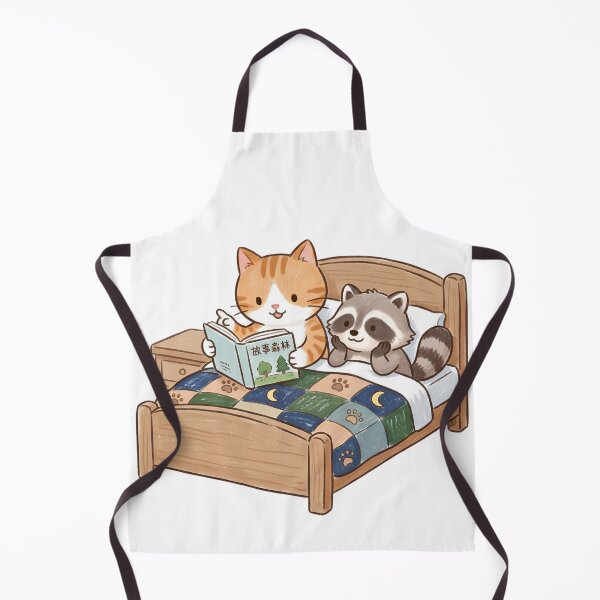 Item preview, Bedtime Storybook - Cute Cat and Raccoon Friends designed and sold by TaiwanMemory.