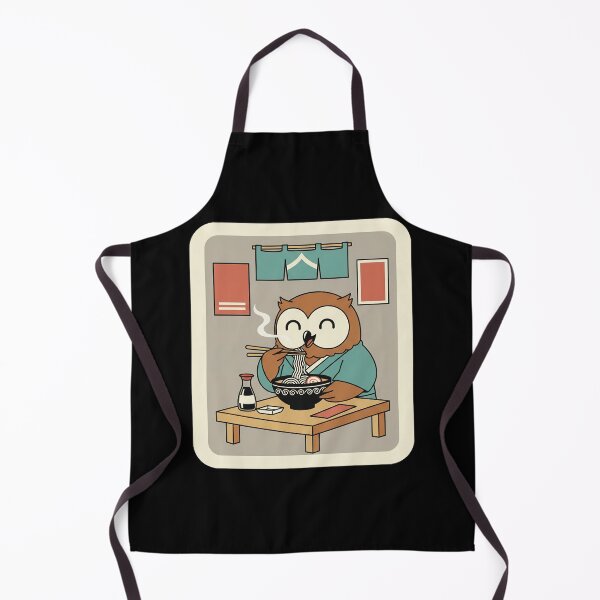Item preview, Cozy Ramen Owl Enjoying a Quiet Noodle Night designed and sold by JordynLadukeg65.