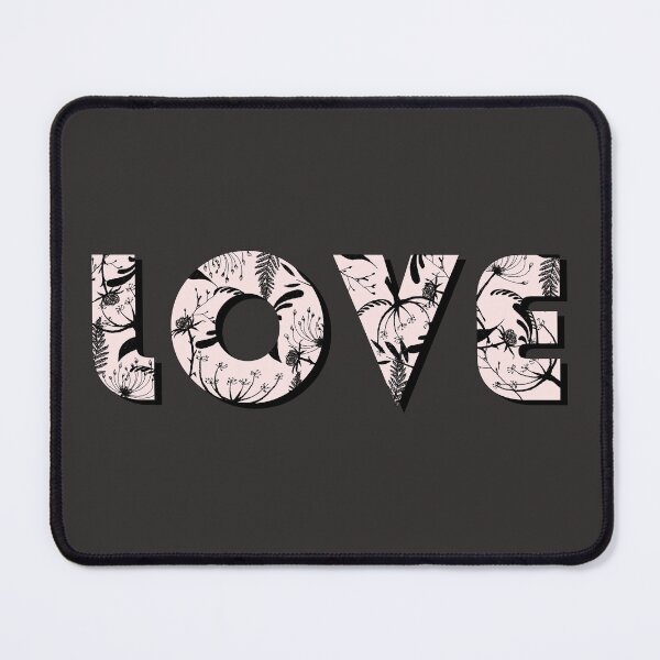Item preview, Floral Love Typographic Block Botanical Pink Art designed and sold by K Design Store.