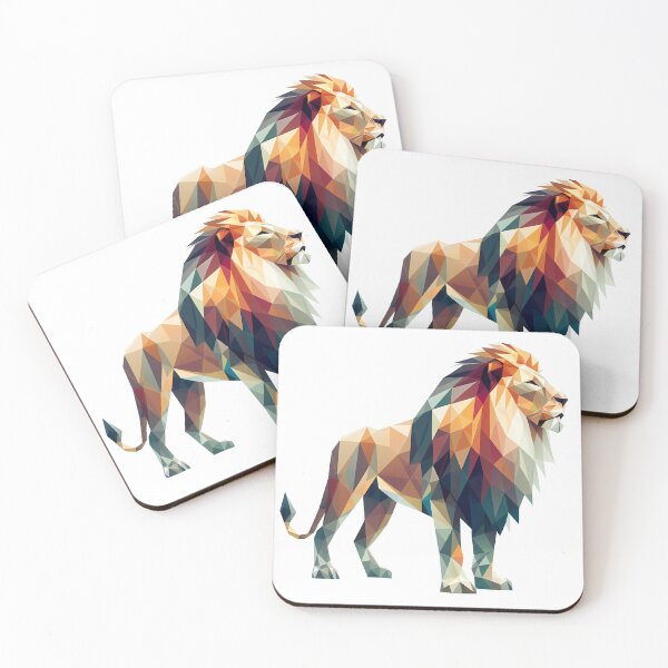 Item preview, Geometric Low Poly Lion Art designed and sold by ekoprasetioart.