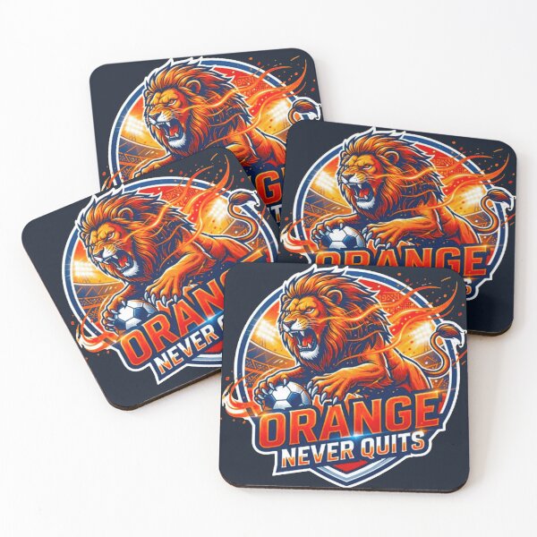 Item preview, Orange Never Quits Lion Football Mascot World Cup Soccer designed and sold by MT-Hub | Art for Every Soul.