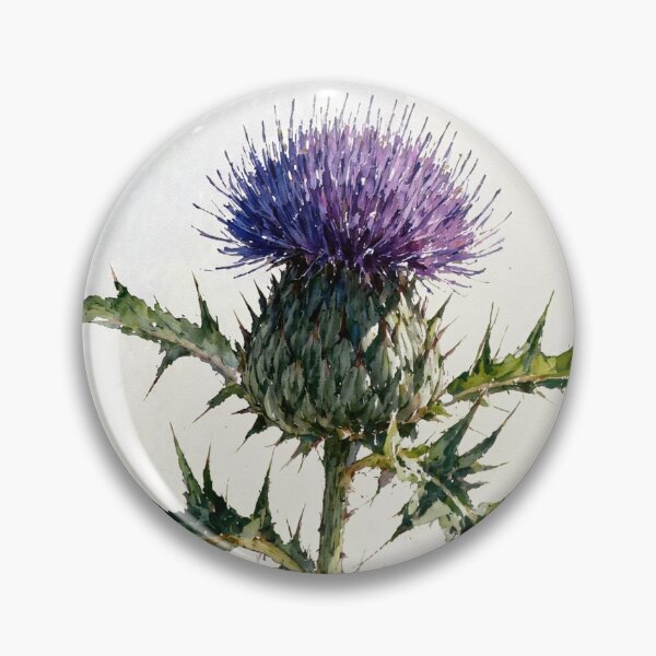Item preview, Scottish Thistle Watercolor Illustration - Purple Wildflower Art designed and sold by Darlin8888.