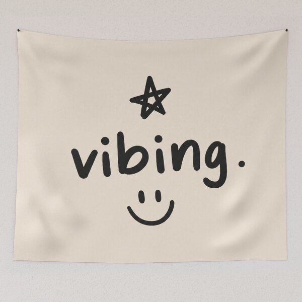 Item preview, Vibing Smiley Aesthetic – Minimalist Cute Typography Design with Star designed and sold by NBT-NOVA.