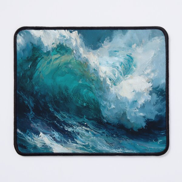 Item preview, Abstract Ocean Wave Painting | Turquoise Sea Energy | Coastal Acrylic Art designed and sold by cr6zym1nd.
