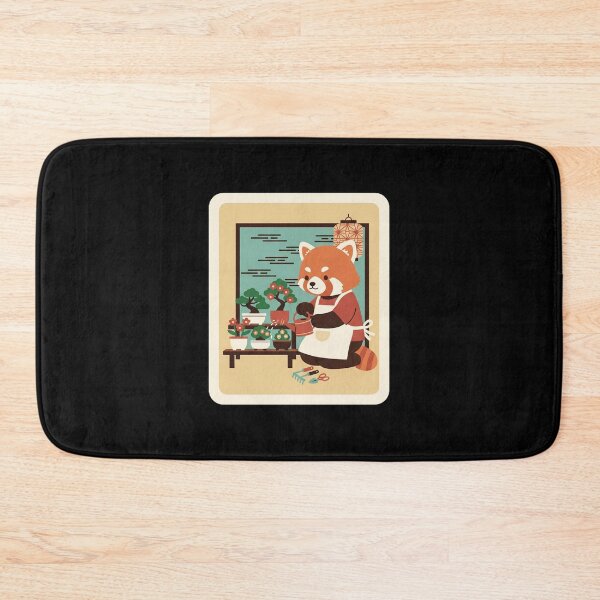 Item preview, Cute Red Panda Gardener Tending Bonsai Plants in Cozy Room designed and sold by JordynLadukeg65.